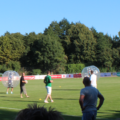 Bubble Soccer im Einsatz vor dem Spiel SSV Merten : Bayer Leverkusen