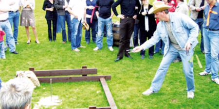 Westernspiel Hufeisenwerfen für Events mieten